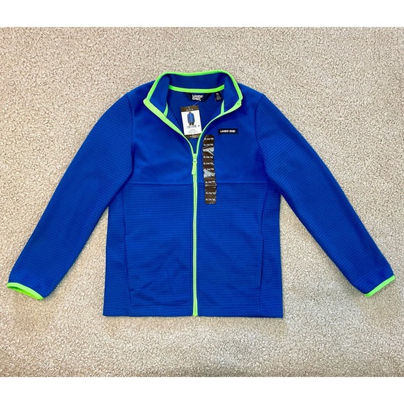 *NWT* Lands’ End Zip Up Fleece-Blue Green-Size 14-16 - Picture 1 of 7